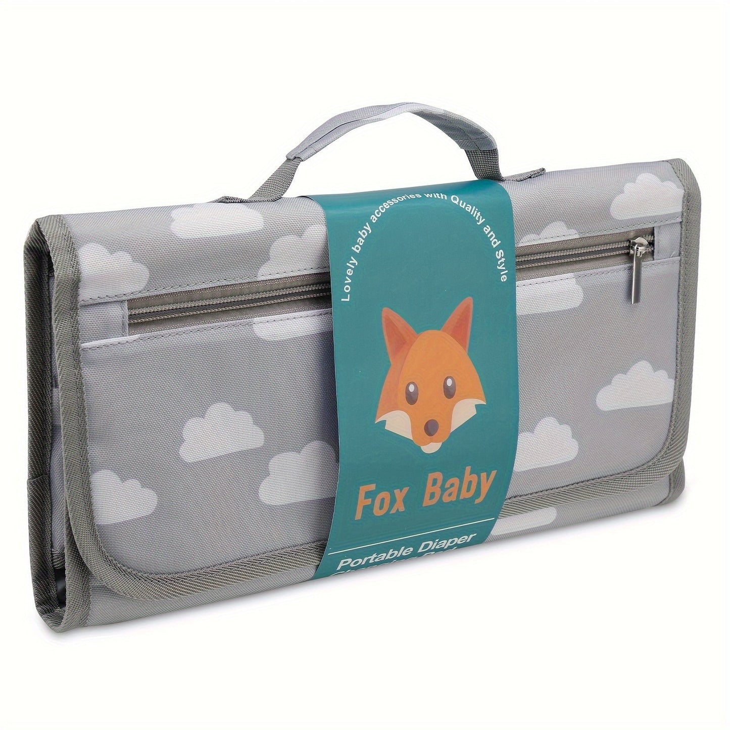 Waterproof baby changing pad and portable mother and baby bag for outdoor use.