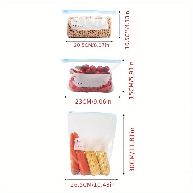 BPA-Free Reusable Plastic Vacuum Sealer Storage Bags - Choose from 10, 15, or 20 Pack Ziplock Preservation Bags for Food. Seal Bags Perfect for Fruits, Vegetables, Beans, and More. Non-Electric, Multifunctional Home Organization Solution.