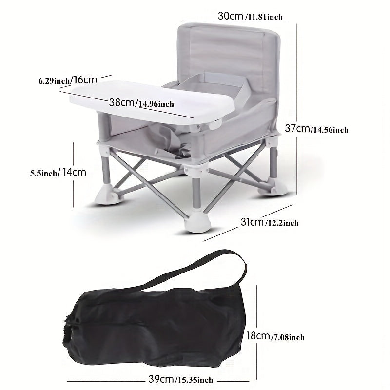 Child's Folding Dining Chair with Detachable Tray, Portable Design for Home Meals and Picnics, Perfect Easter Gift