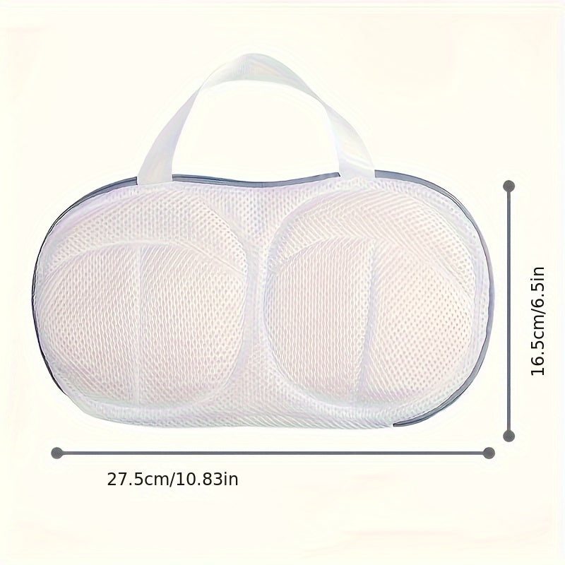 Sturdy Mesh Bra Wash Bag with Handle & Zipper - Protects and organizes lingerie during laundry.