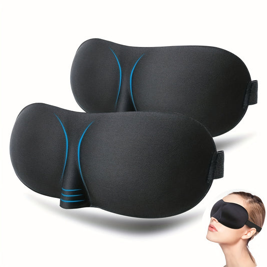 1 Pack 3D Contoured Sleep Mask with Memory Foam, Buckle Closure, Breathable Cotton Material, Ideal for Travel & Airplane Use, No Power Needed