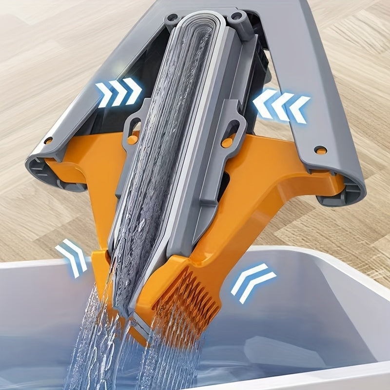 Easy to use and efficient, the 1pc Easy Squeeze Roller Mop features a durable stainless steel frame and a thick absorbent sponge for hands-free washing. With efficient water wringing and no battery required, this mop is perfect for cleaning the living