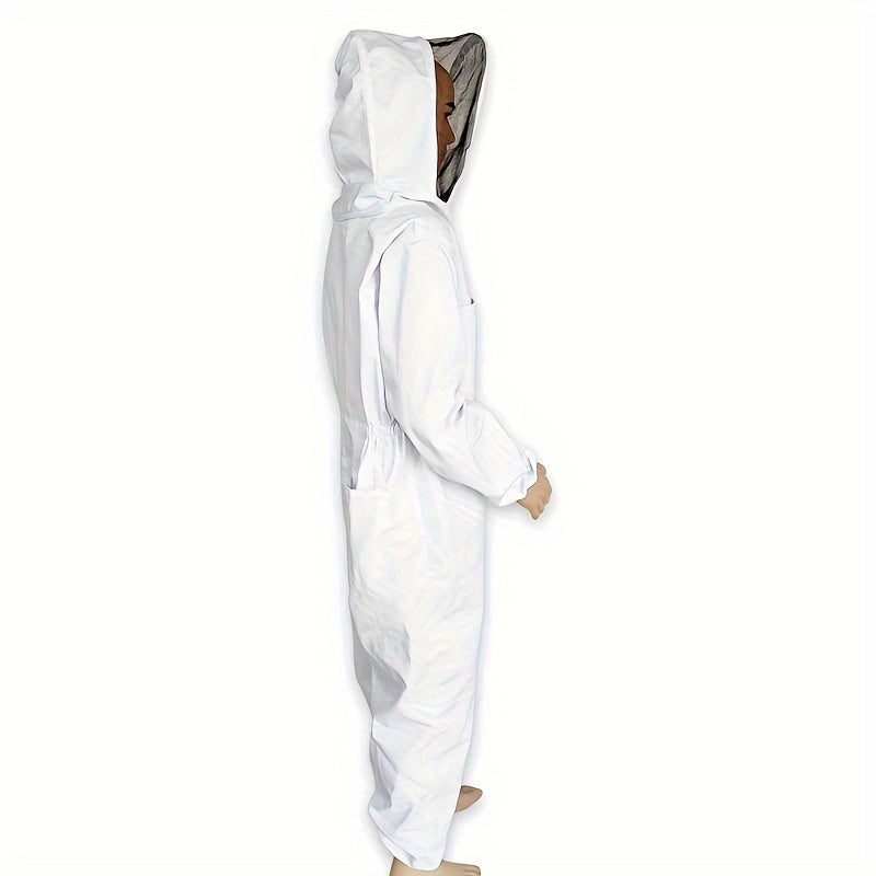 Durable full body beekeeping suit with hood for beekeepers, multiple sizes available