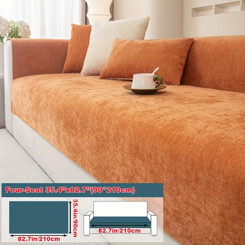 Chenille Sofa Cover suitable for armchairs to 4-seater sofas, pet-friendly, non-slip, machine washable - 1pc.