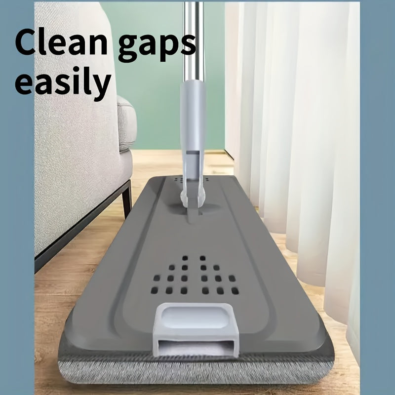 2-in-1 Flat Mop Set with Self-Cleaning System, Plastic Floor Cleaner for Wet or Dry Use, Complete Home Cleaning Kit with Bucket, Ideal for Multiple Rooms and Surfaces - Living Room, Bedroom, Outdoor Spaces, Bathroom, and Toilet, Convenient Cordless Design