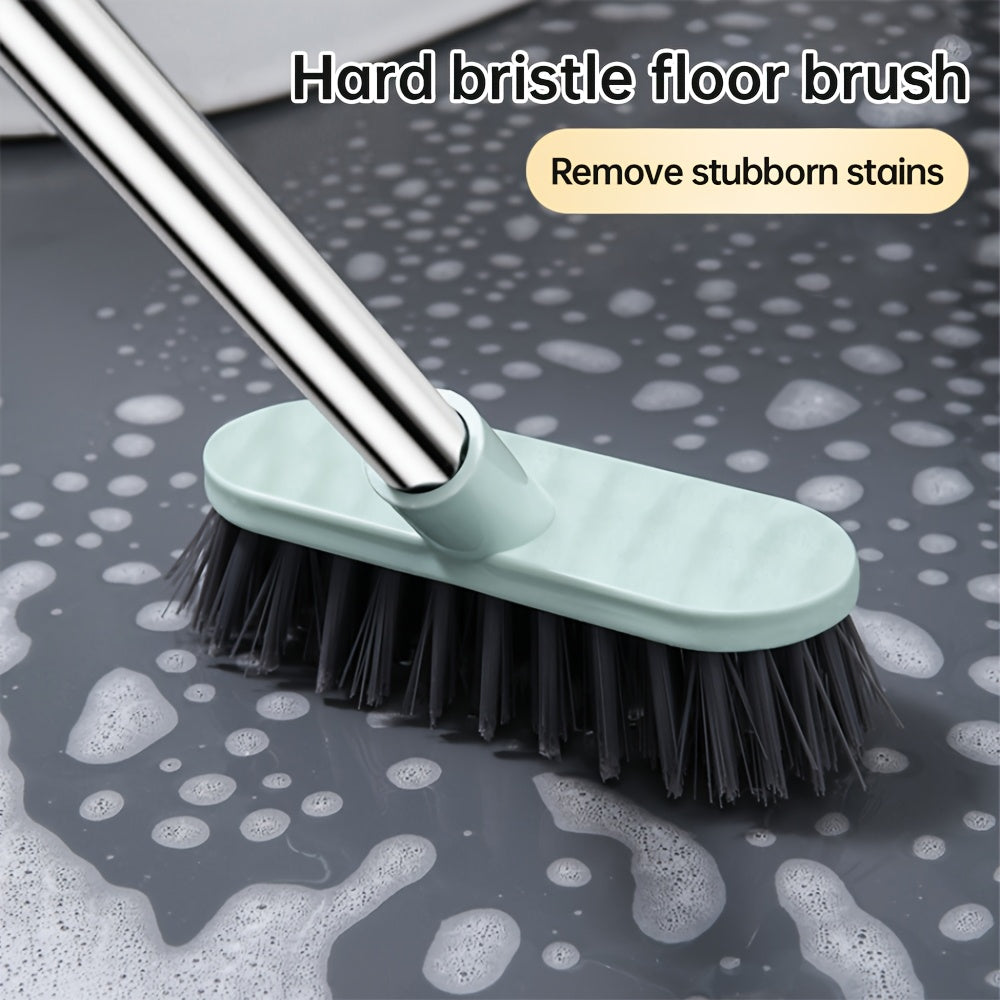 This floor brush features thick bristles and a tail hanging hole for easy storage. The 45° inclination allows for proper drainage and ideal household cleaning of countertops, glass, floors, stains, and hard-to-reach corners. Its flexibility makes it