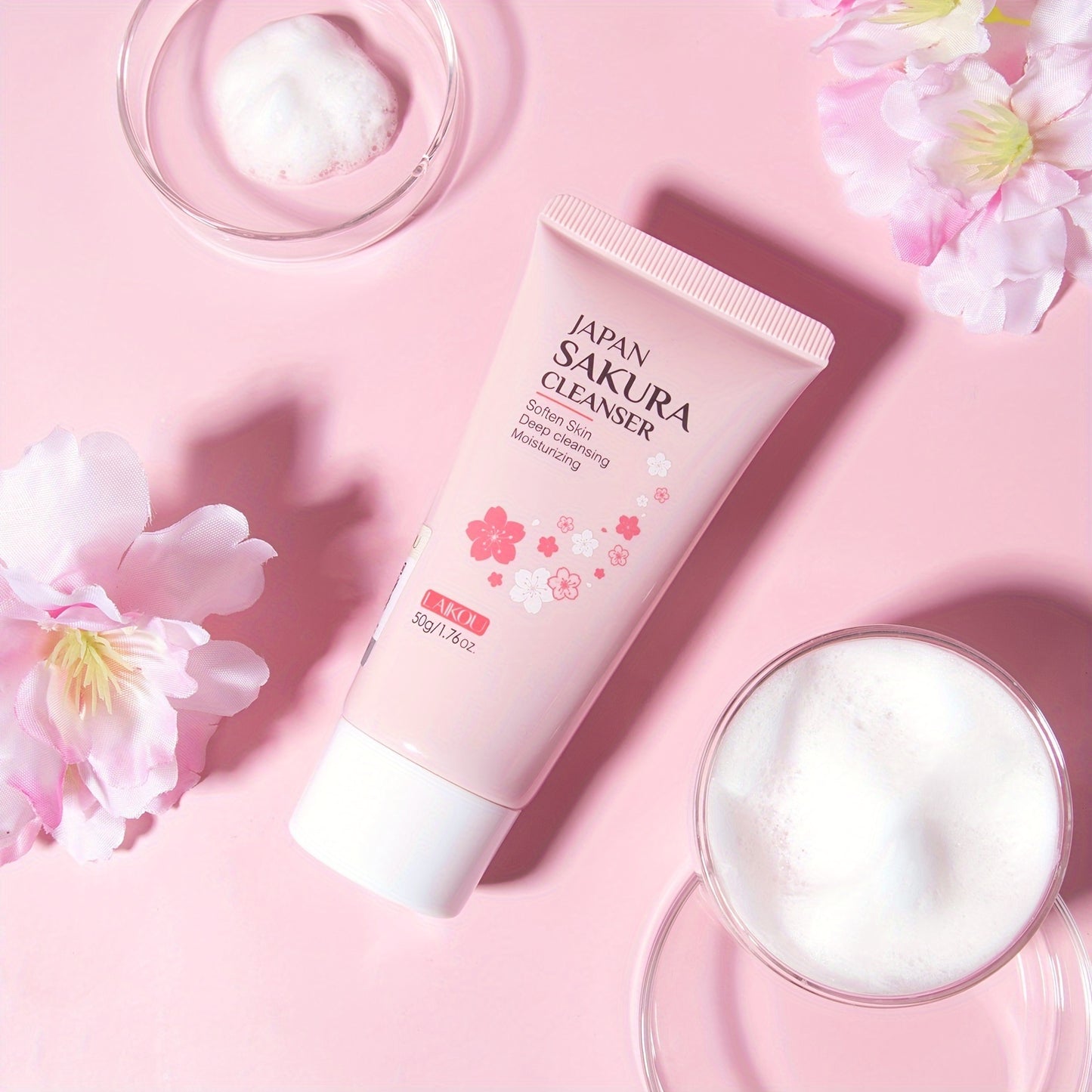 One Sakura Facial Cleanser, Deep Cleansing Moisturizer