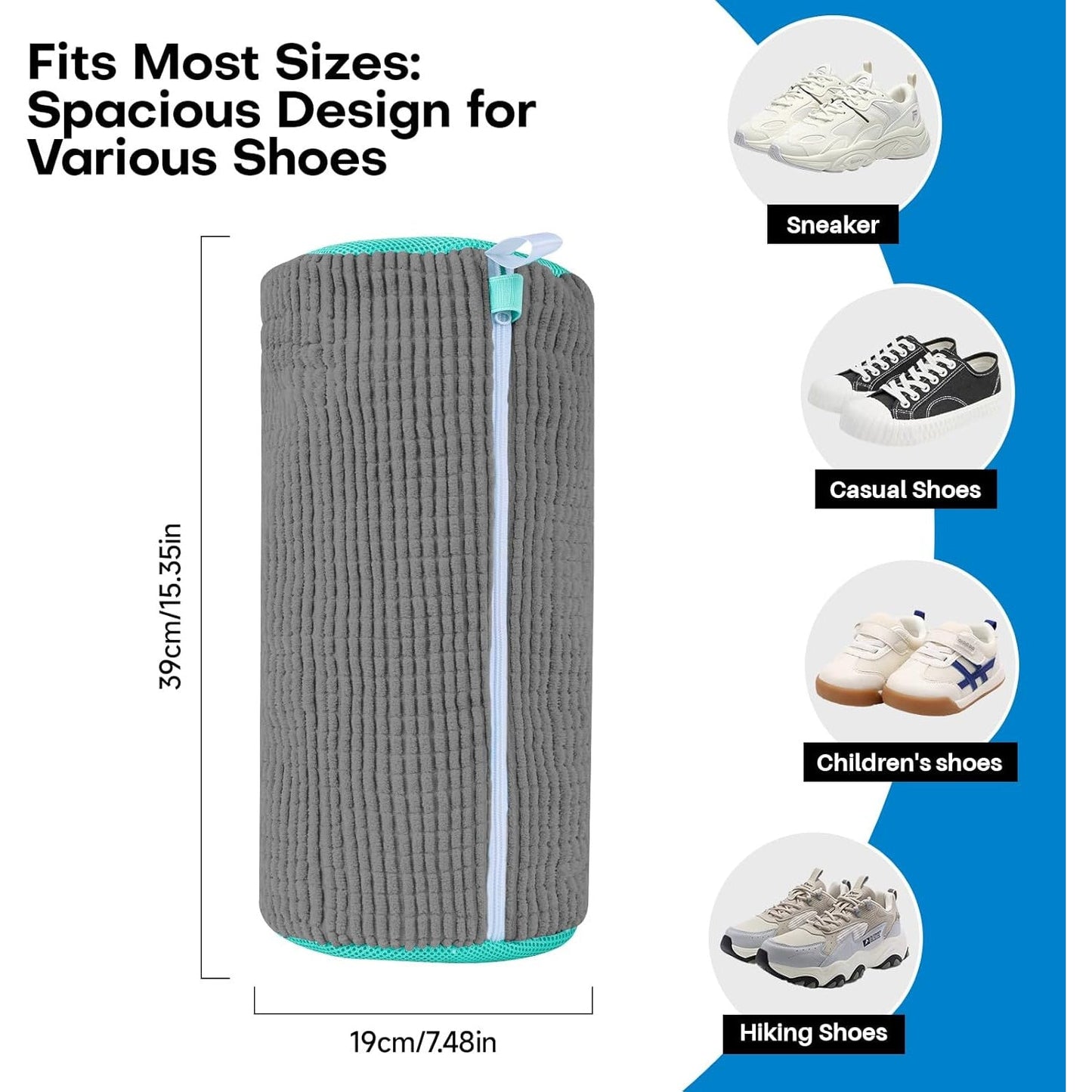 Laundry Shoe Bag for Washer and Dryer - 1pc Reusable Shoe Washing Machine Bag for Sneaker Tennis Shoes Cleaning, Unstain Cleaner Kit, Laundry Bags