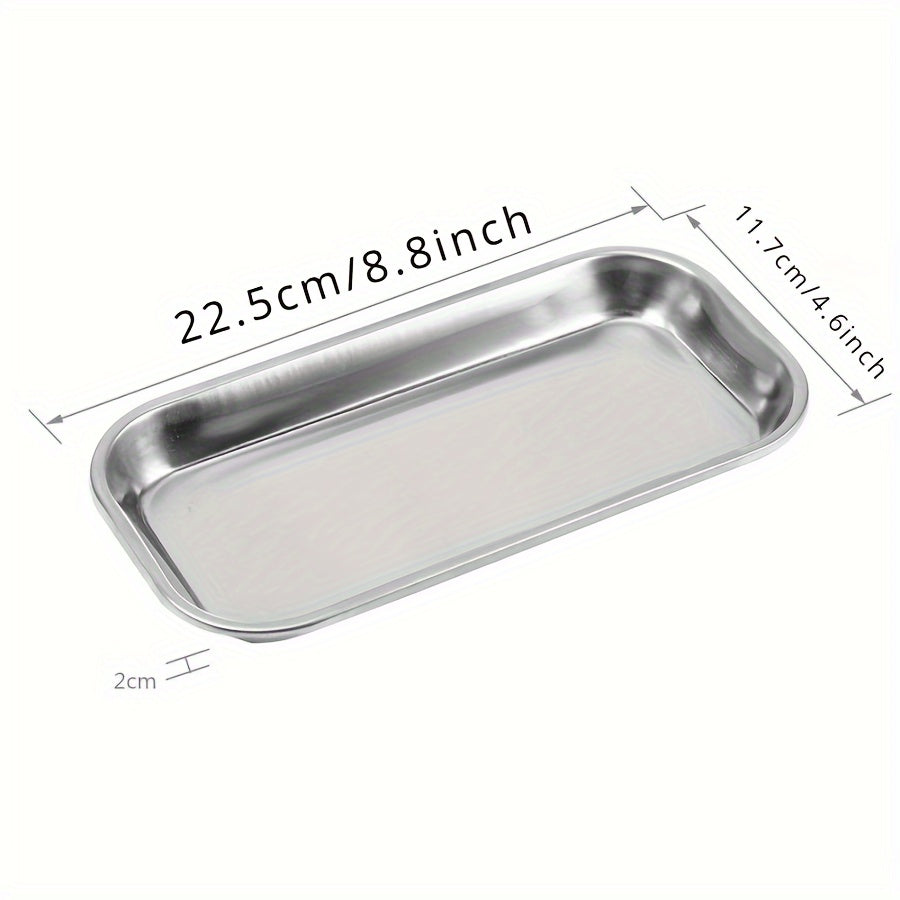 3 stainless steel surgical trays for labs and tattoo tools.