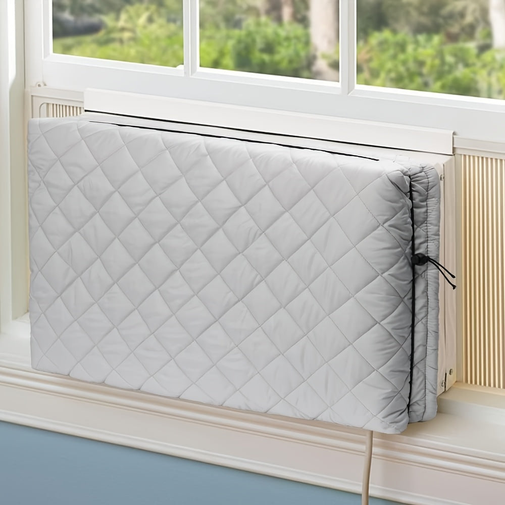 Protective Cover for Window Air Conditioner - Save Energy, Dual Layer Insulation with Adjustable Elastic Strap and Drawstring for Indoor AC Units