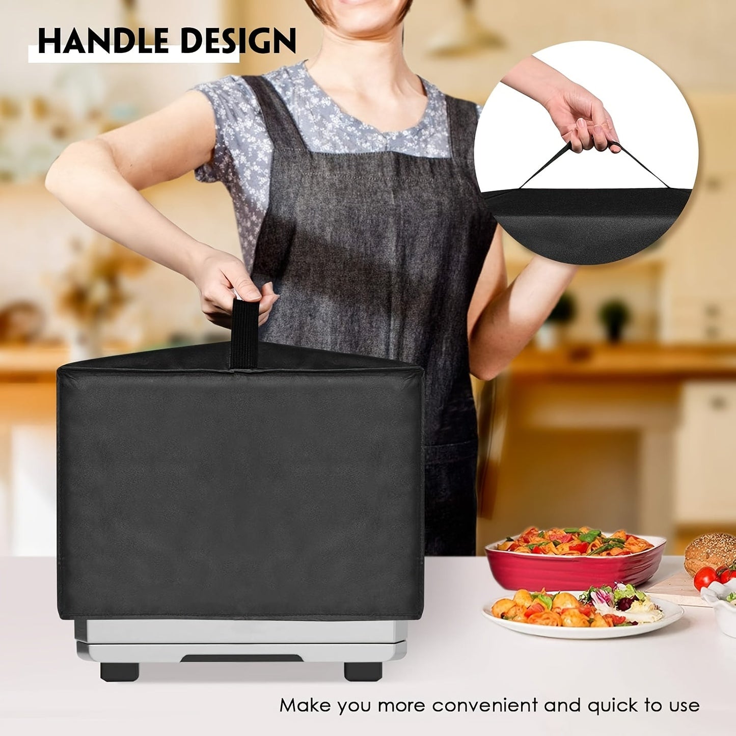 Waterproof Air Fryer Cover, Dust and UV Resistant Protective Oven Cover, Multi-Functional Digital Air Fryer Accessory for Household, Non-Food Touching, Available in Black and Gray