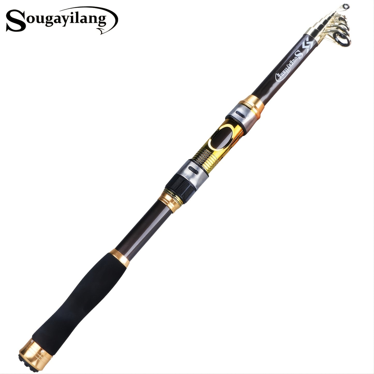 Sougayilang Ultralight Carbon Fiber Spinning Fishing Rod - Portable, Medium Action, Extendable Length, Comfort Grip Handle - Perfect for All Anglers