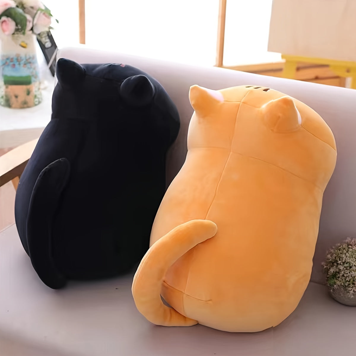 Adorable 25cm Mushroom Bear Cartoon Cat Plush Toy in White, Black, Orange, and Gray - Perfect Gift for Kids