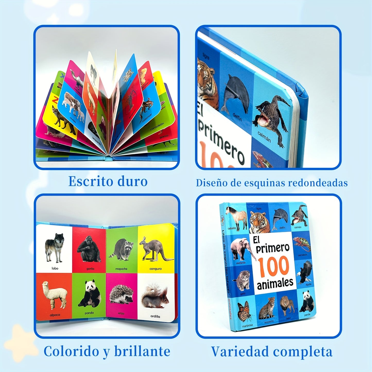 Teenybaby 1 Spanish Encyclopedia Board Book for Kids to Enhance Learning Skills