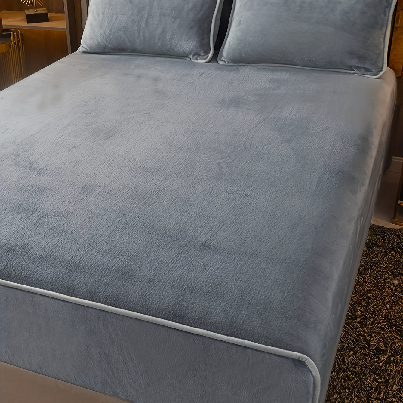 Soft and luxurious milk velvet fitted sheet for a warm winter bedding experience. This fitted sheet does not include a pillowcase and is perfect for protecting your mattress in the bedroom or guest room.