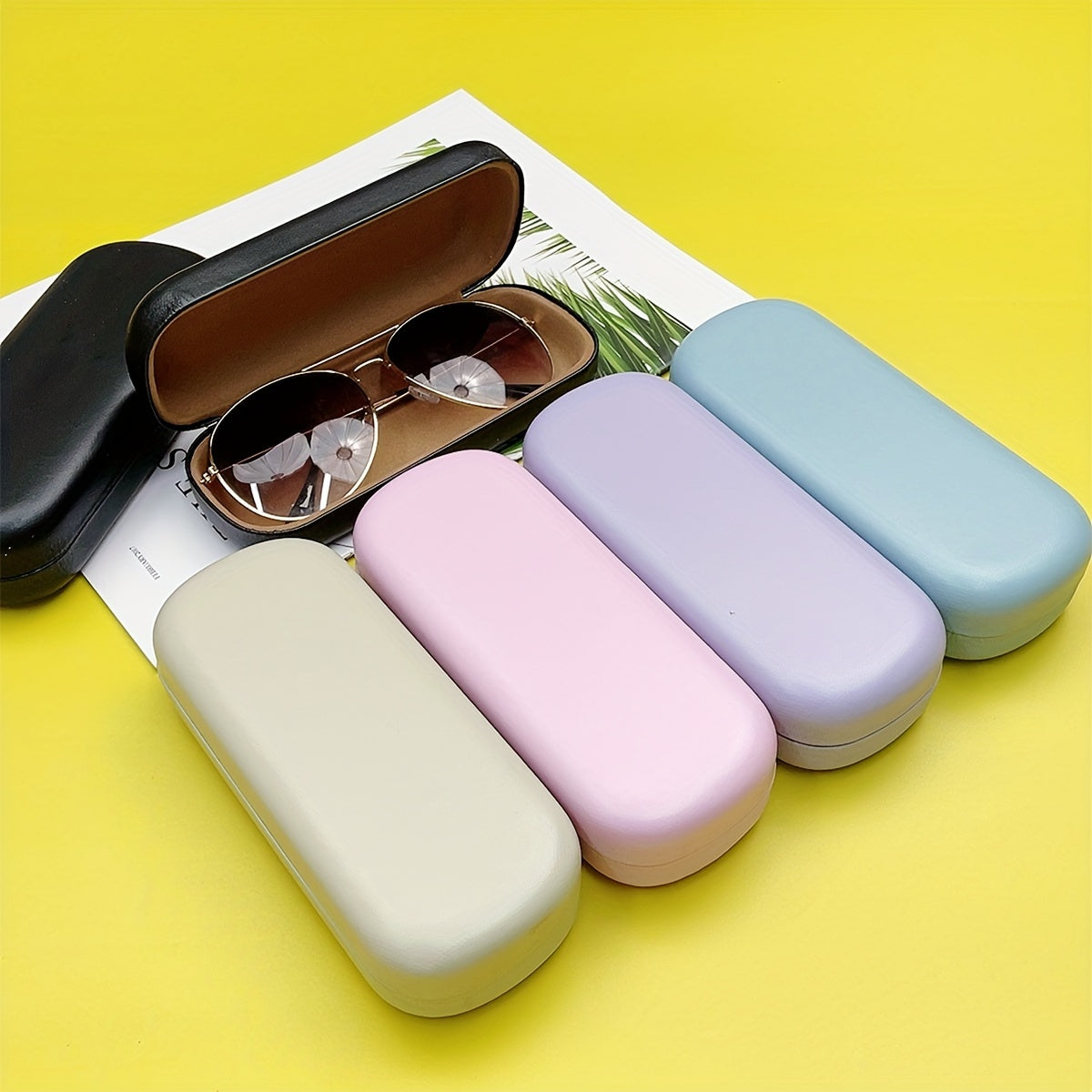 Stylish and Sturdy Fashion Eyeglass Case with Secure Snap Closure, Soft Velvety Lining, Ideal for Daily Use and Travel