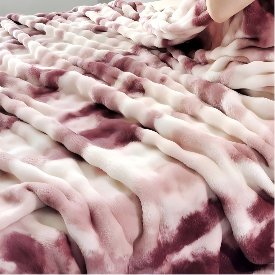 Soft and plush faux fur throw blanket for ultimate luxury and comfort. Perfect for cozying up on the couch or adding a touch of elegance to your bedroom or living room. Machine washable for easy care, suitable for all seasons. Measures 99.06x149.86cm.