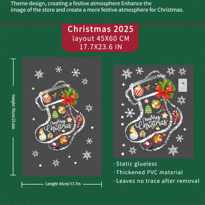 Get into the Holiday Spirit with Christmas Window Clings - Beautiful Festive Decorations for Home & Shop Windows, Easy Self-Adhesive PVC Stickers, 5mil Thick