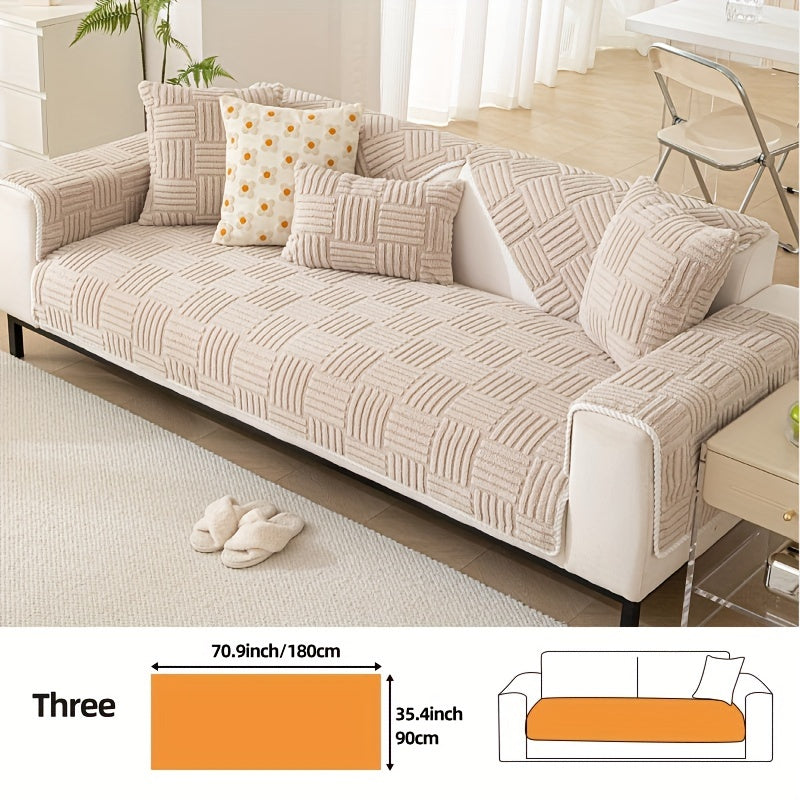 Soft, non-slip sofa cover for pet-friendly furniture protection in any room.