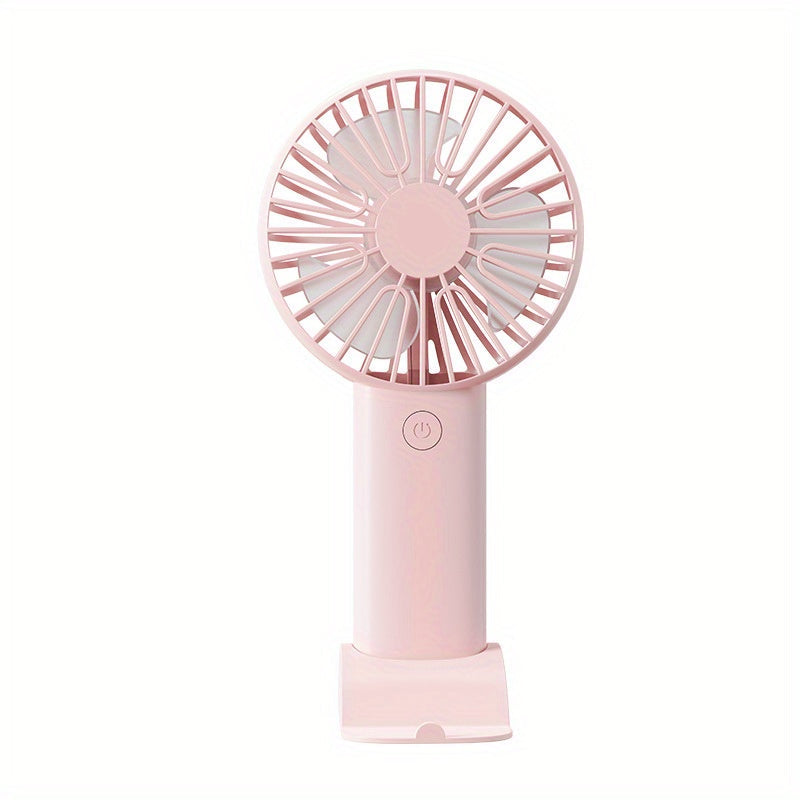 Portable Mini USB Charging Handheld Fan with Mobile Phone Holder - Compact and Simple Outdoor Desktop Small Fan