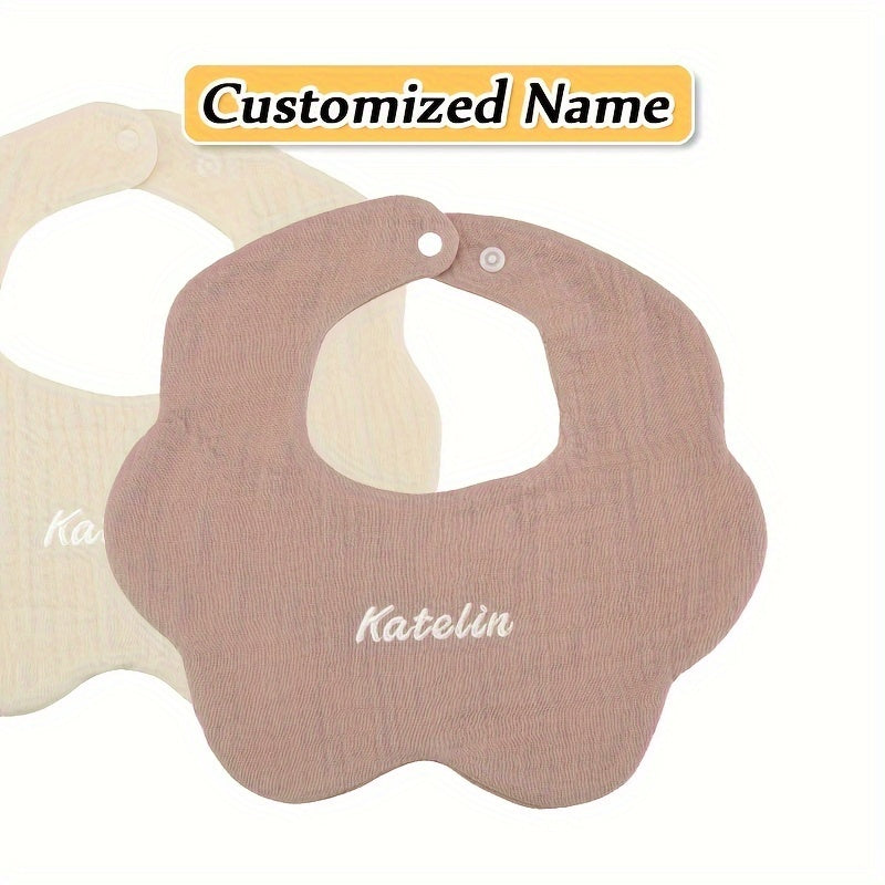 Set of 4 Soft Gauze Children's Bibs with Custom Name Option - Exceptionally Absorbent, Breathable, and Premium Quality - Ideal Gift for Kids' Birthdays, Christmas, and Halloween