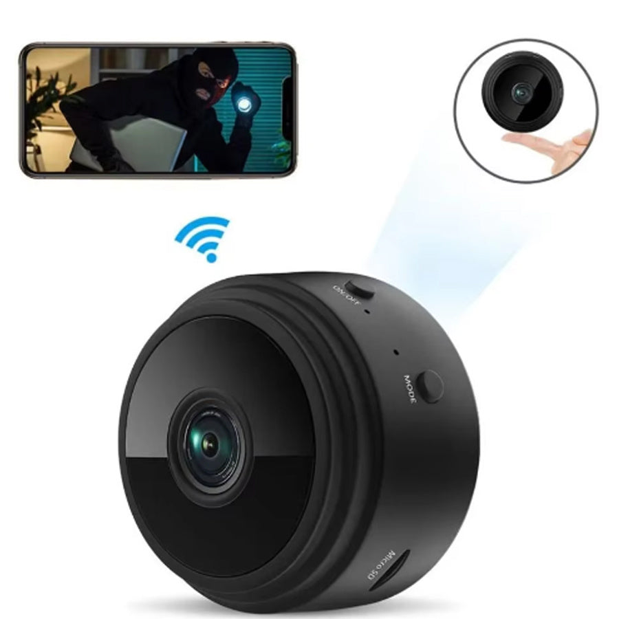 Wireless Mini Surveillance Camera - OIMLYO A9 1pc, with 480p Resolution, Wi-Fi Connectivity, Magnetic ABS Back Cover, USB Rechargeable, Non-Waterproof, Ideal for Home, Pet, and Vehicle Monitoring. Features ≤36V power supply.