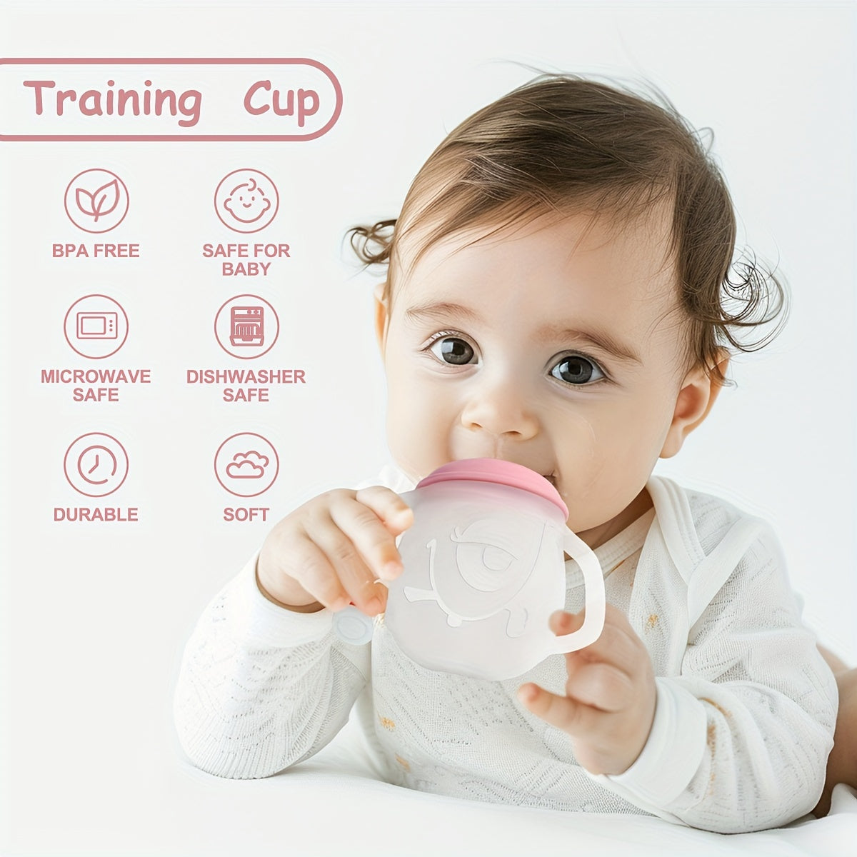 This set includes a custom silicone sippy cup with soft spout and easy-grip handles. BPA-free and perfect for camping, milk, coffee, and water. Makes a great gift for youngsters and is machine washable.