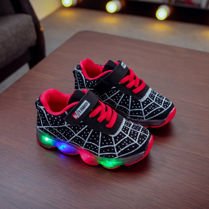 New Spring And Autumn Light-Up Running Shoes in Sizes 21-36 for Boys And Girls featuring LED Flashing Sneakers with Mesh Design.