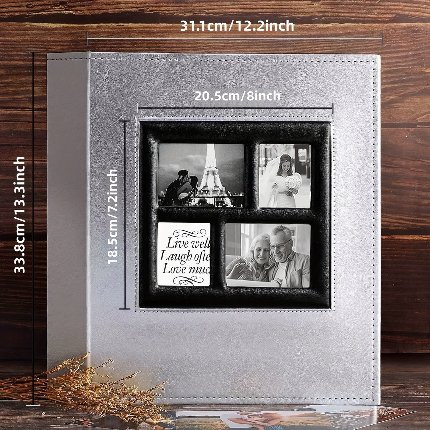 This faux leather photo album has a super large capacity for holding 500 horizontal and vertical 4x6 photos. It is perfect for capturing family anniversaries, weddings, travel memories, couple growth milestones, birthday parties, Halloween, Christmas