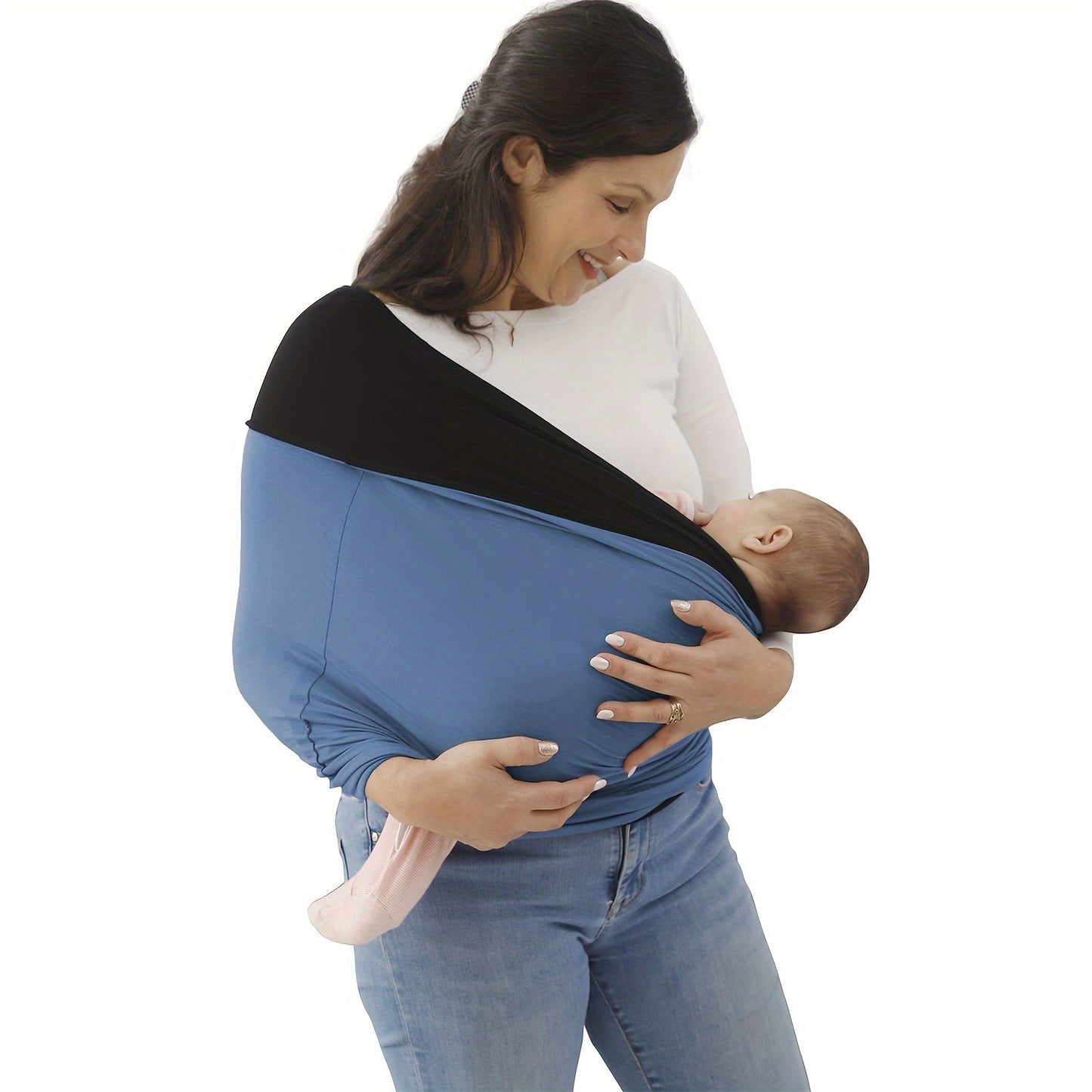 Get cozy with your child using the convenient Hands-free Steel Blue Baby Carrier Sling - the perfect gift for Christmas, Halloween, or Thanksgiving Day.