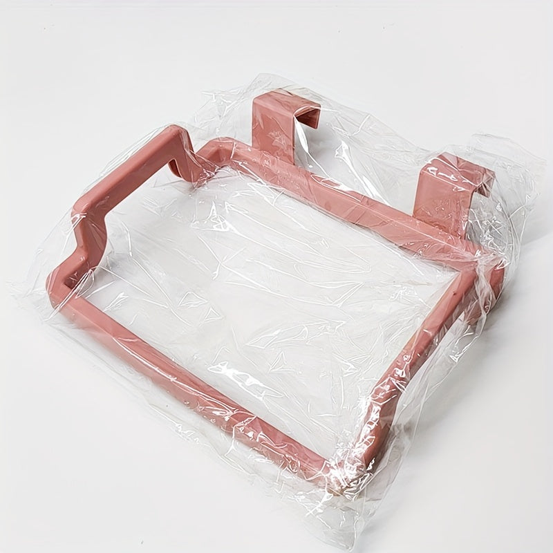 Sturdy Plastic Bag Holder for Kitchen & Bathroom Organization - Pink Cabinet Door Hook