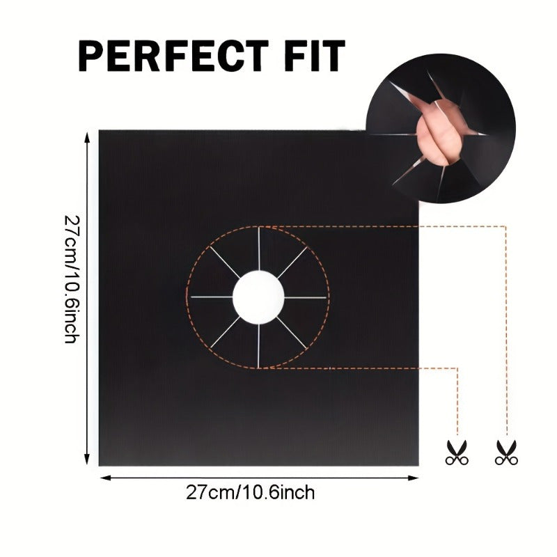 Double the Thickness Non-Stick Stove Burner Covers for Gas Stoves - Reusable, Easy to Clean, and Protective - Prevents Scratches and Burns on Cooking Surfaces