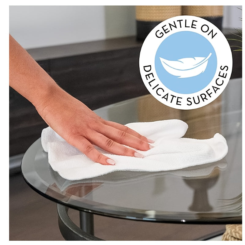 White Ultra-Soft Microfiber Cleaning Cloths, Set of 50, 29.97cm x 29.97cm, Highly Absorbent and Lint-Free for Kitchen, Bathroom, Glass, and More