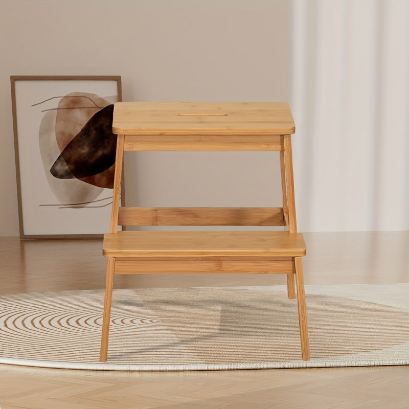 One-piece two-layer step stool for non-slip indoor use, multifunctional, simple, and convenient for climbing steps in libraries, offices, and homes.