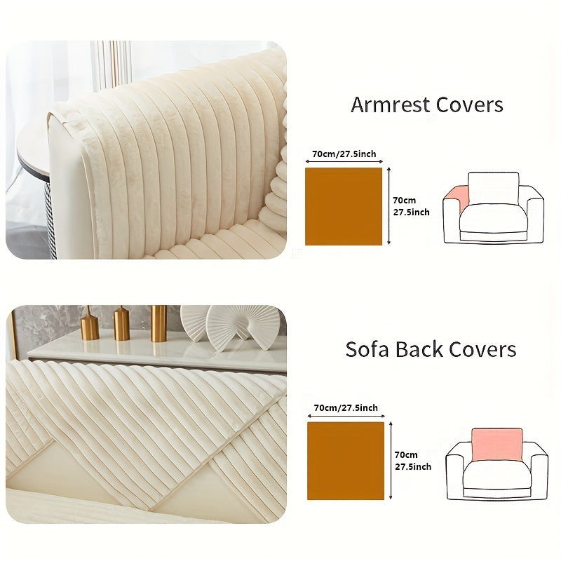 Machine washable sofa slipcover made of non-slip rabbit fur for home decor in bedroom, office, and living room.