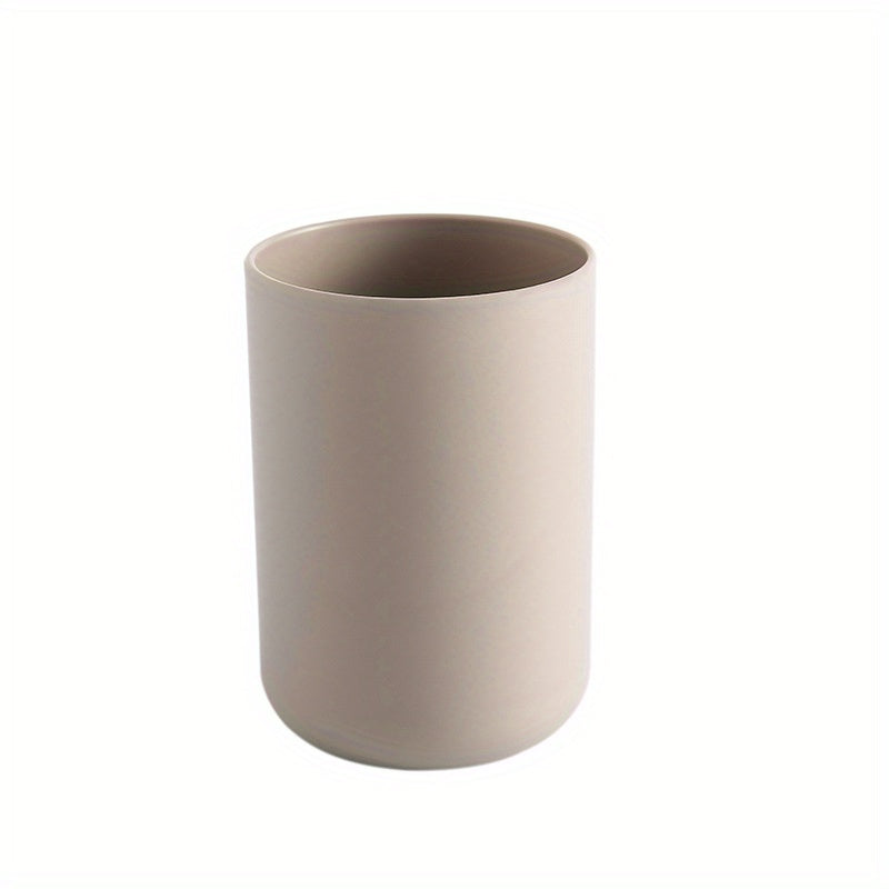 1 piece of multi-purpose drinkware: Toothbrush cup, bathroom tumbler, mouthwash cup, and coffee/tea mug, all in a solid color.