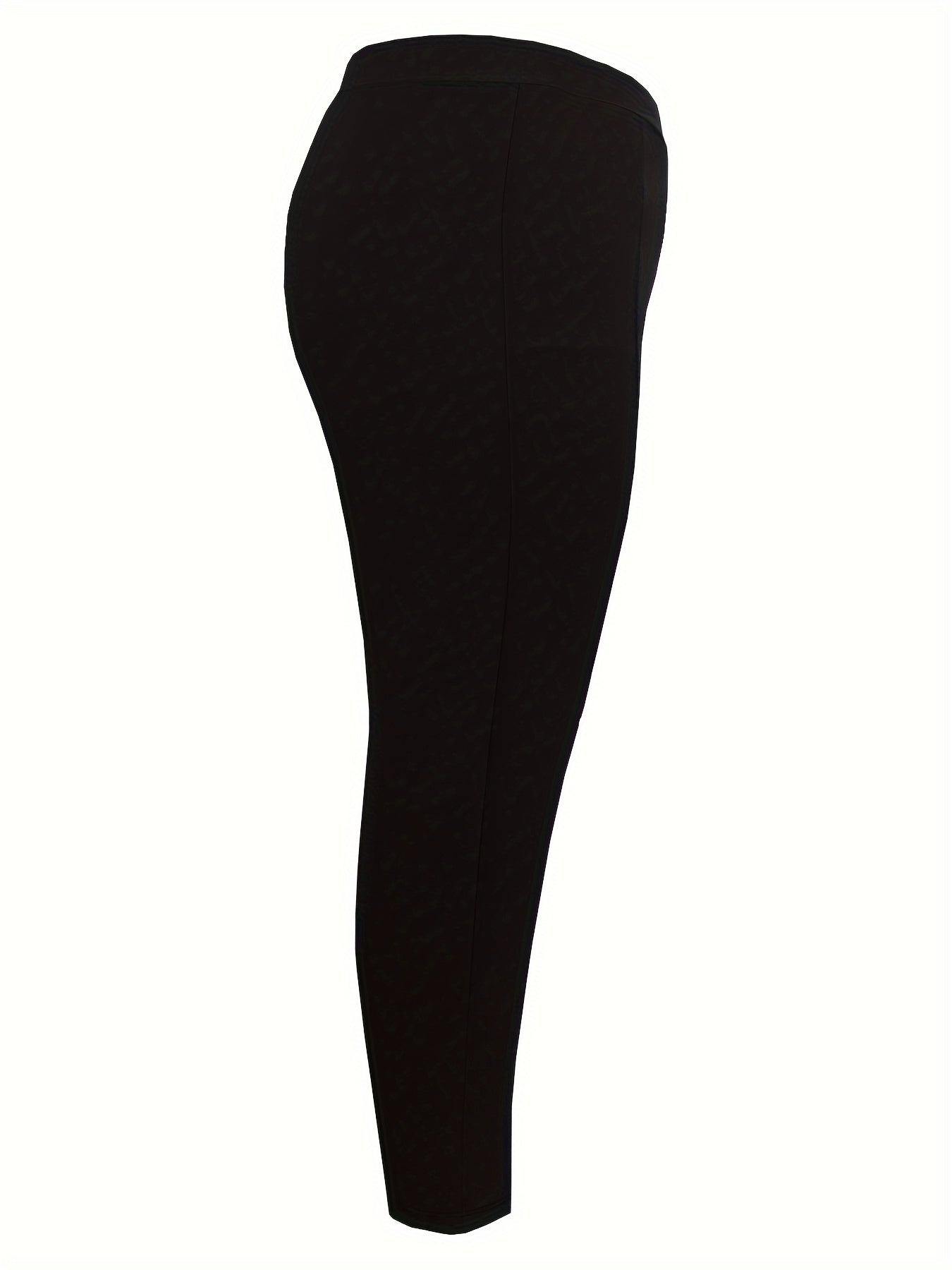 Plus Size Solid Split Hem Pants for Spring & Summer, Casual High Waist Skinny Pants for Women's Plus Size Clothing.