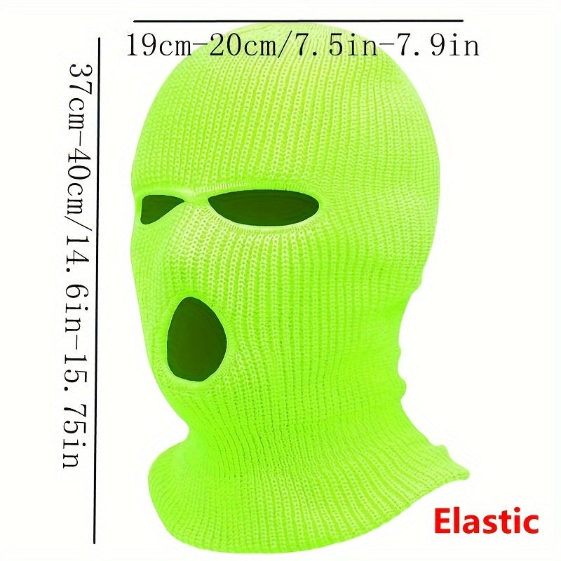 3-Hole Knitting Ski Mask for Cold Weather - Winter Head Cover to Keep You Warm and Protected While Riding