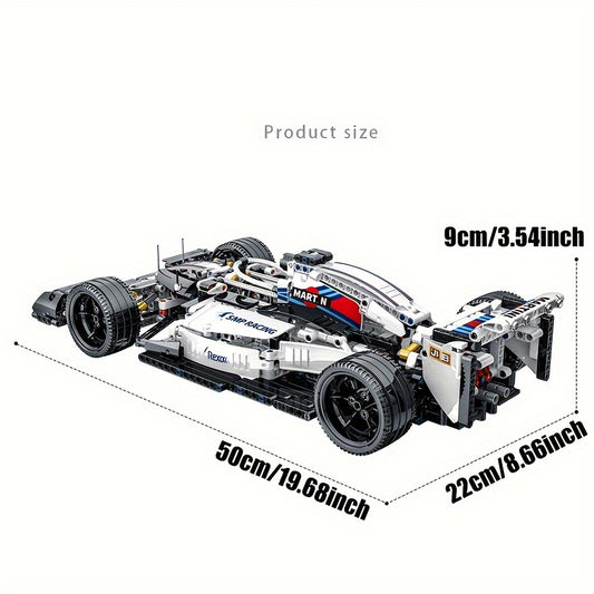 1152-piece supercar building blocks set, educational STEM toy for youngsters, white ABS racing car model kit, perfect holiday gift for winter.