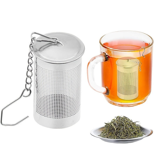 Prevent Tea Leaves from Leaking and Keep Your Cup Clean with this Stainless Steel Tea Filter featuring a Convenient Hook.