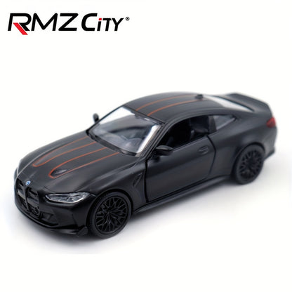 RMZ City 1:36 o'lchamdagi alyuminiy BMW M4 CSL sport avtomobili modeli - tortish harakati, qo'lda boshqarish, qizil va qora variantlar bilan die-cast to'plovchi o'yinchoq - avtomobillarni sevuvchi bolalar uchun mukammal tug'ilgan kun sovg'asi