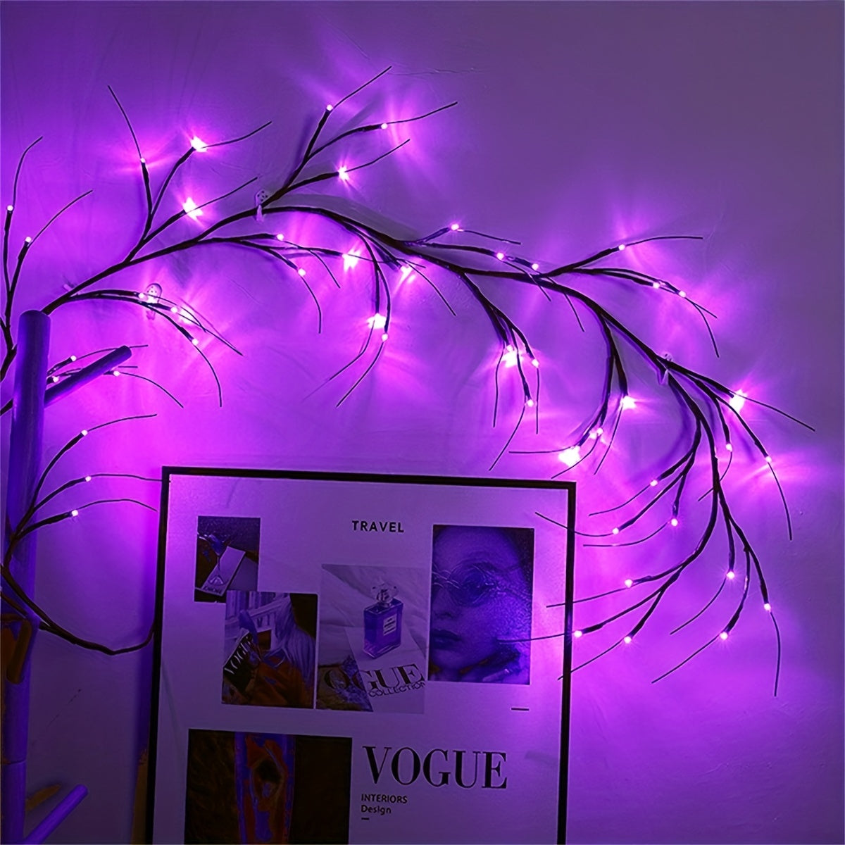 180 LED Waterfall Tree Fairy Lights with 9 drops, 2m/6.65ft indoor garland light with USB plug and 8 modes, ideal for Valentine's Day, St. Patrick's Day, and Easter decorations. (No