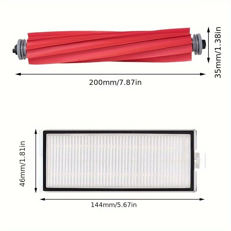 Spare parts set for Roborock Q7 Max, Q7 Max+, Q7 Plus, and T8 Robot Vacuum, includes 16 pieces: main side brush, Hepa filter, and mop