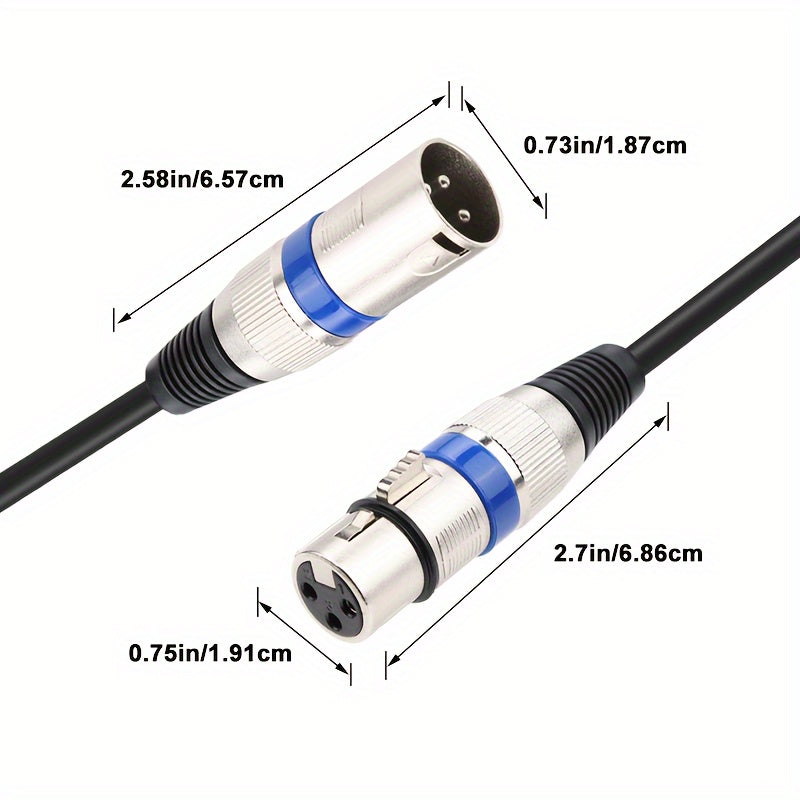 I-ZCLIVE High-Quality XLR to XLR Male to Female Microphone Cable for audio equipment, with durable flat design and metallic connectors.