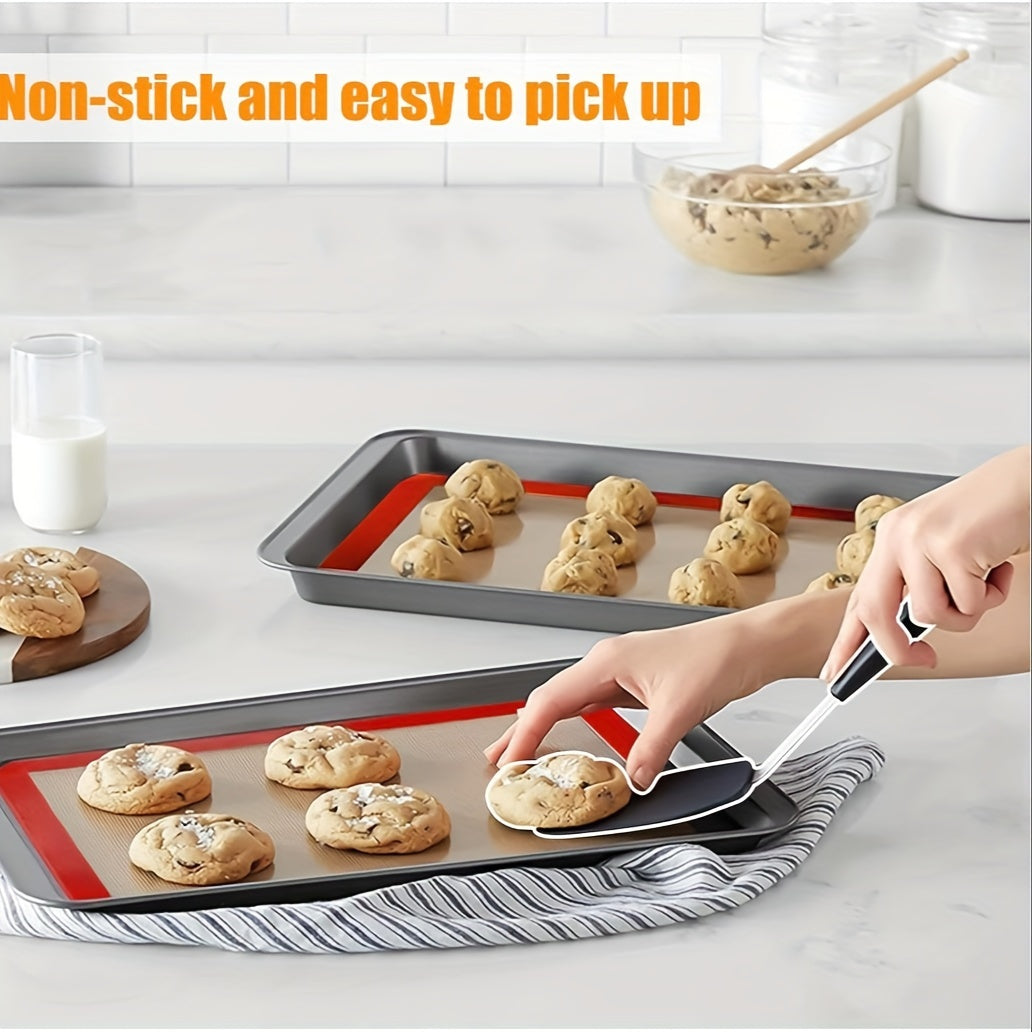 Set of 3 Non-Stick Silicone Baking Mats for Toaster Oven, Half Sheet Size (41.91cm X 29.46cm), Food-Safe Tray Liners, Reusable and Heat-Resistant. Perfect for Biscuits, Macarons, Bread, and Pastries. Essential Baking Tools for Your Kitchen.