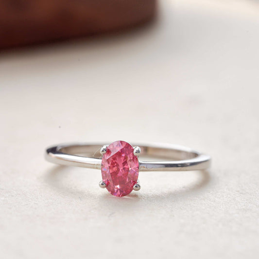 Vintage Luxury Style Oval Pink Moissanite Engagement Ring, 1 Carat - Elegant and Versatile for any Occasion, Crafted with S925 Sterling Silver - the Ideal Gift for Christmas or Birthdays by Ethic Diam.