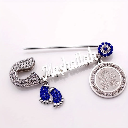 Islamic Muslim Quran Fatima Hand Pendant Brooch for Men and Women's Clothing Accessories Gift