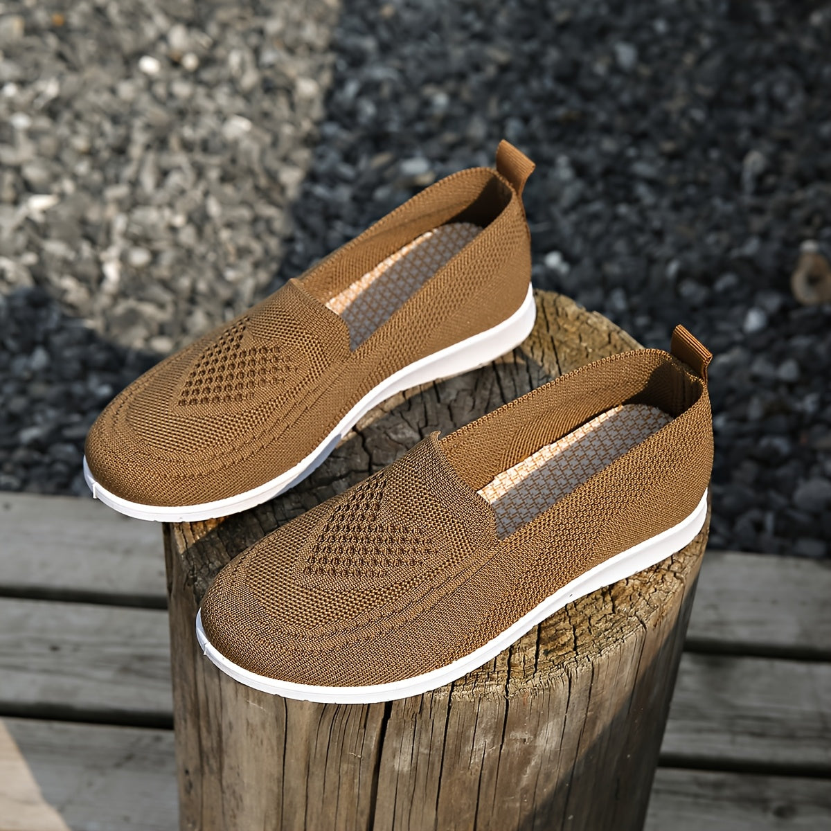 Women's slip-on sneakers are lightweight and breathable with PVC sole and fabric lining. Perfect for all seasons, available in multiple colors.