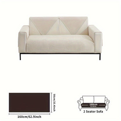 Chenille sofa cover, spill-resistant, pet-friendly, non-slip, machine washable protector for various sofa sizes, home & office decor.