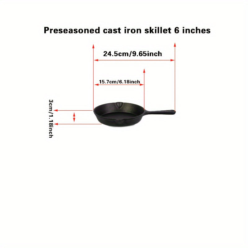 This 4-Piece Set of Cast Iron Skillets is Pre-Seasoned and Must be Hand Washed. Suitable for Indoor and Outdoor Use, Compatible with Grill and Stovetop. Set includes Chef Sizes 25.4cm, 20.32cm, 15.24cm, and 10.16cm with Cast Iron Handles.